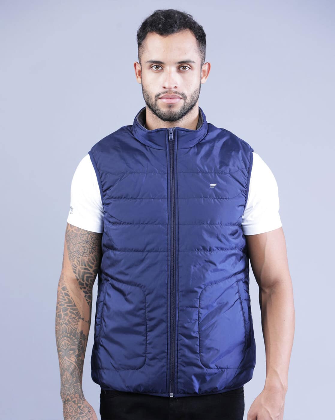 Puffer Jacket with Zip-Front Closure