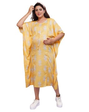 Block Print A-line Dress with Kaftan Sleeves-image-13