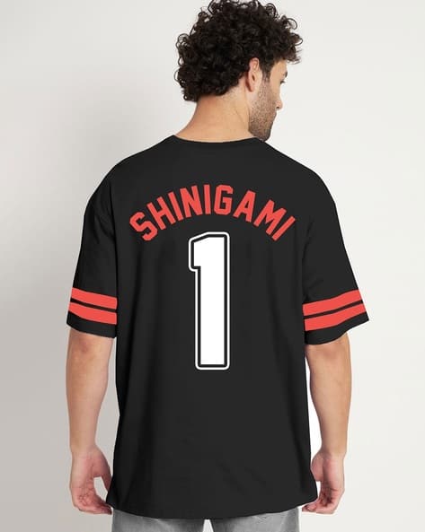 Unisex Shinigami Club Anime Printed Oversized Crew-Neck T-Shirt