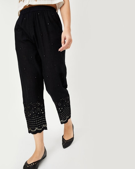 Women Embroidered Straight Pants Price in India