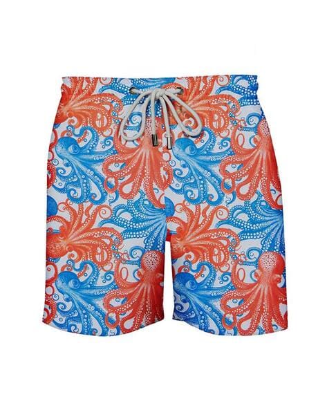 Printed Swim Shorts with Elasticated Drawstring Waist