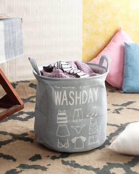cortina eyelet curtain Typographic Print Foldable Laundry Bag-picture-10