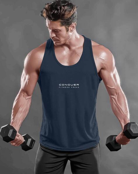 JUMP CUTS Pack of 2 Typographic Print Round-Neck Vest