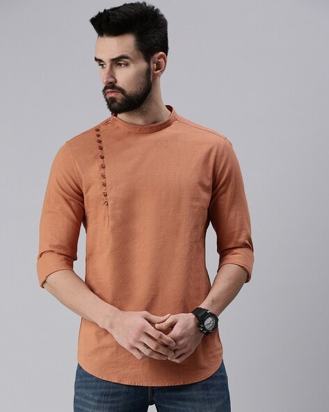 Buy Brown Kurtas for Men by SHOWOFF Online Ajio