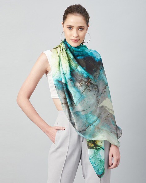 Women Printed Satin Scarf Price in India