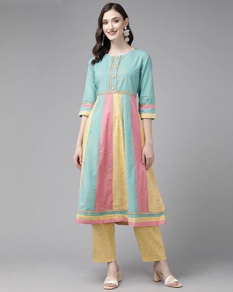 Printed Flared Kurta Set