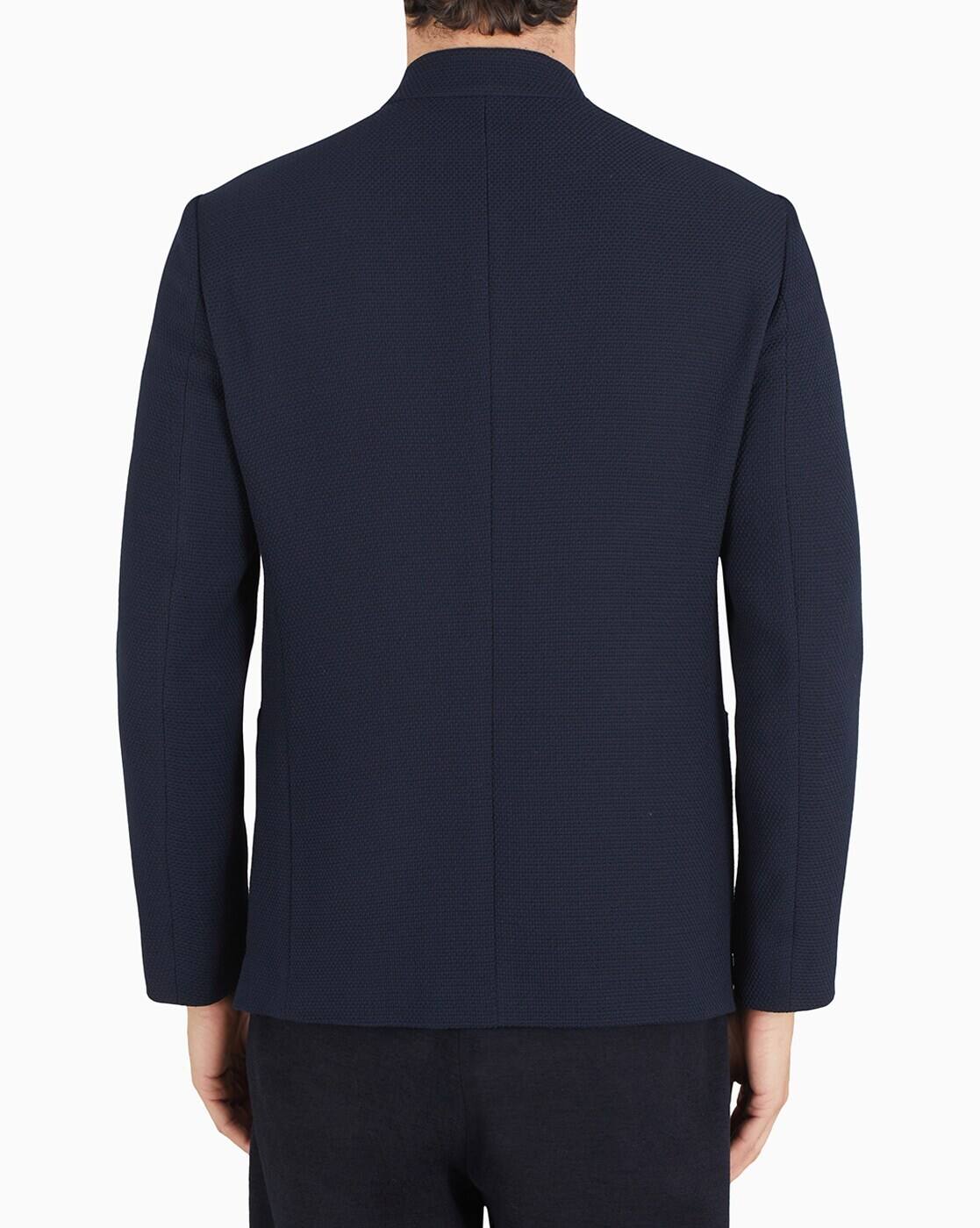 Buy GIORGIO ARMANI Single-Breasted Wool Regular Fit Jacket | Blue