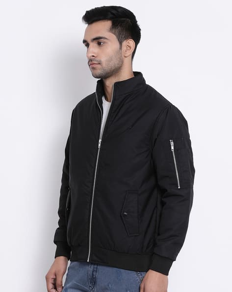 Bomber Jacket with Zip Closure