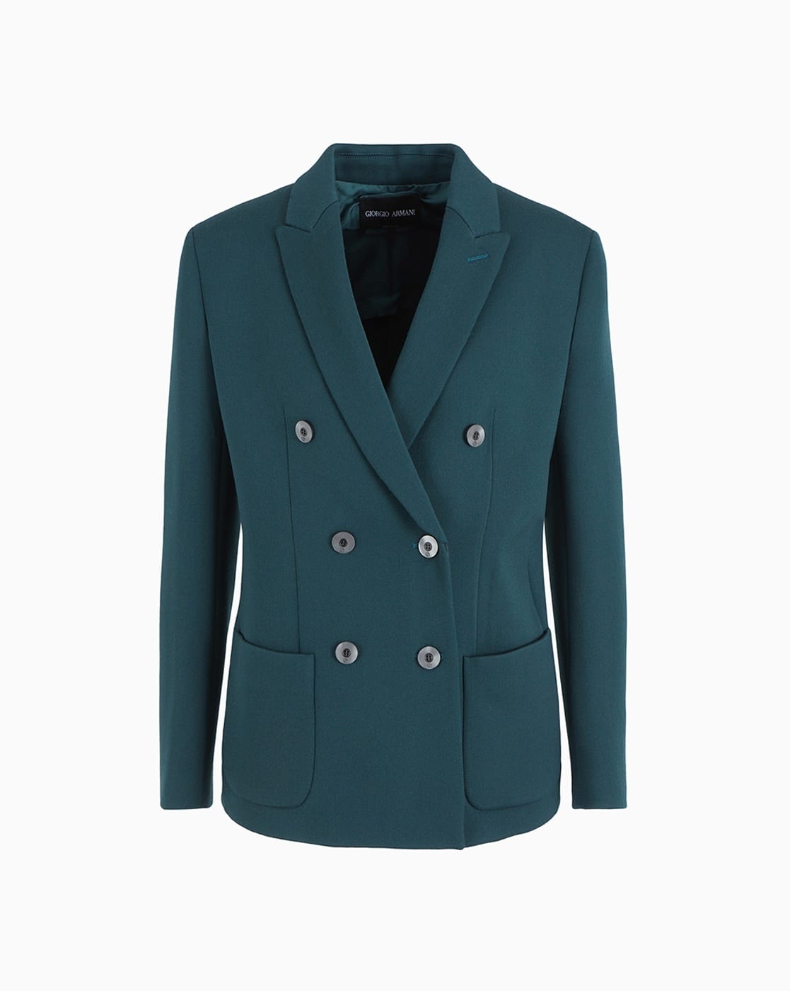 Buy GIORGIO ARMANI Double-Breasted Regular Fit Jacket | Green