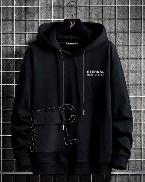 Men Typographic Print Slim Fit Hooded T-Shirt