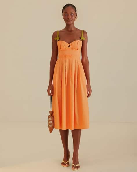 farm rio orange dress Gradient Stripes Maxi Flowing silhouettes and breezy fabric create an effortless Farm Rio Ruffle One-shoulder Mini