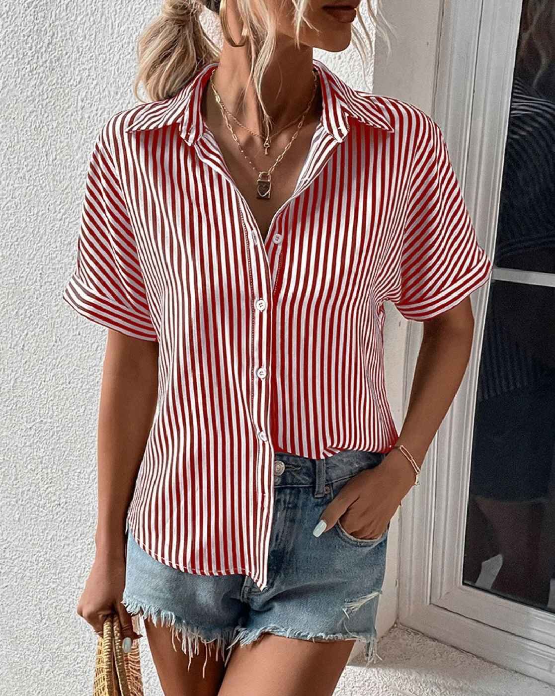 売れ筋商品|||コイン1804 カットソー トップス レディース Plus Size Cotton Stripe Dolman Short Sleeve Top Red Ivory Womens Dolman Sleeve Tops Short Sleeve V Neck T Shirts Plus