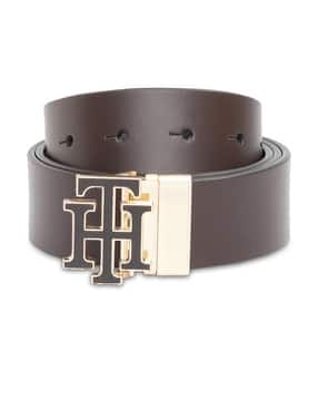 tommy hilfiger Leather Reversible Belt with Logo-Buckle Closure-picture-35