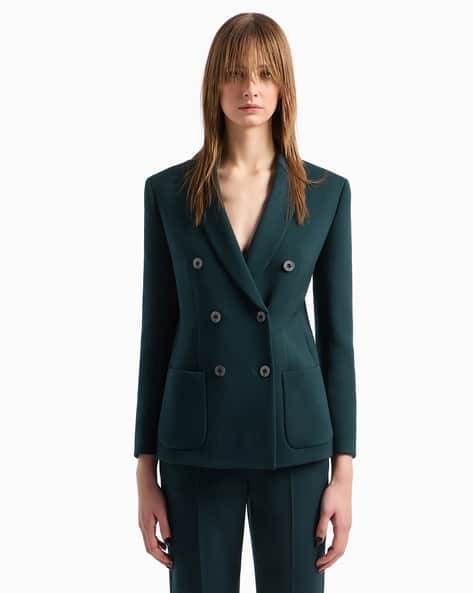 Buy GIORGIO ARMANI Double-Breasted Regular Fit Jacket
