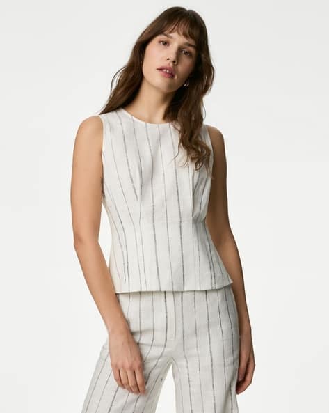 Marks & Spencer Women Striped Regular Fit Top