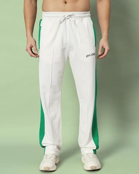 Men Colourblock Straight Track Pants