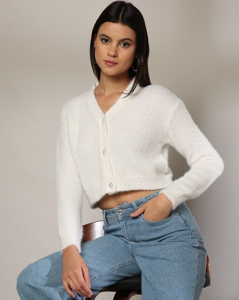 Buy White Sweaters Cardigans for Women by MISS PLAYERS Online Ajio