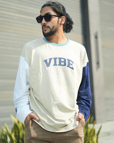 MANIAC Men Typographic Print Loose Fit Sweatshirt