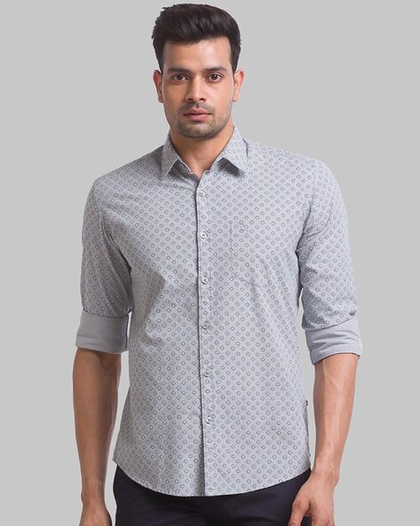 Parx Micro Print Slim Fit Shirt