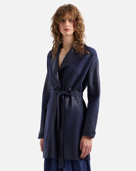 Buy GIORGIO ARMANI Regular Fit Cashmere Silk Cardigan | Blue Color