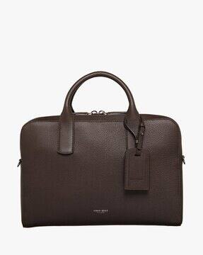 Buy GIORGIO ARMANI Pebbled Leather Messenger Bag Online | Ajio.com