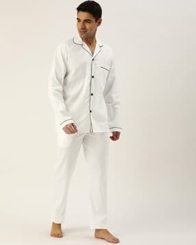 hancock Men Spread-Collar Shirt & Pants Lounge Set-picture-40