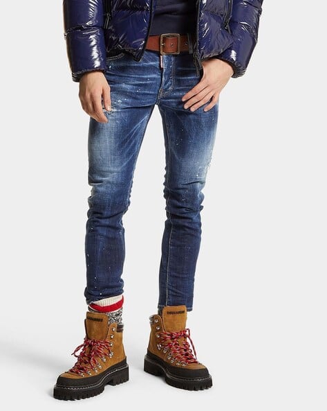 Buy Dsquared2 Skater Skin Fit Easy Wash Jeans | Navy Blue Color 