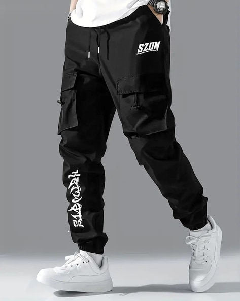 Men Typographic Print Joggers