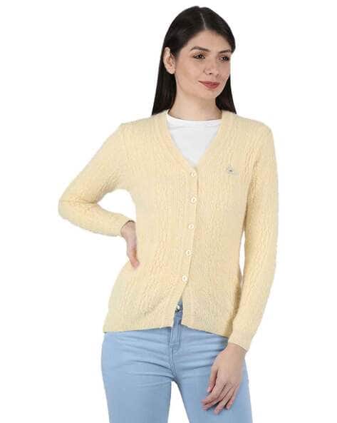 Cable-Knit Wool Cardigan