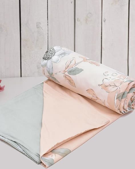 RRC Floral Print Cotton Double Duvet Cover with Zipper Closure