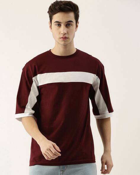 MANIAC Colourblock Oversized Fit Crew-Neck T-Shirt