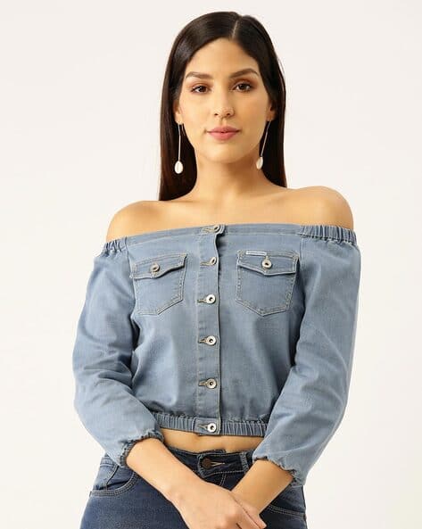 Off-Shoulder Denim Top