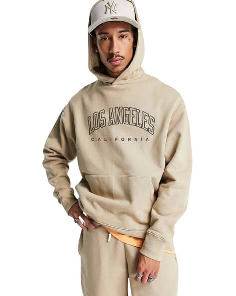 Men Typographic Print Loose Fit Hoodie