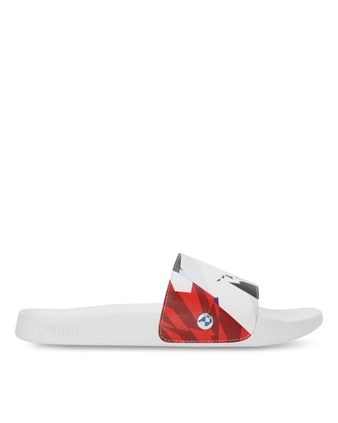 Graphic Print Open-Toe Slides