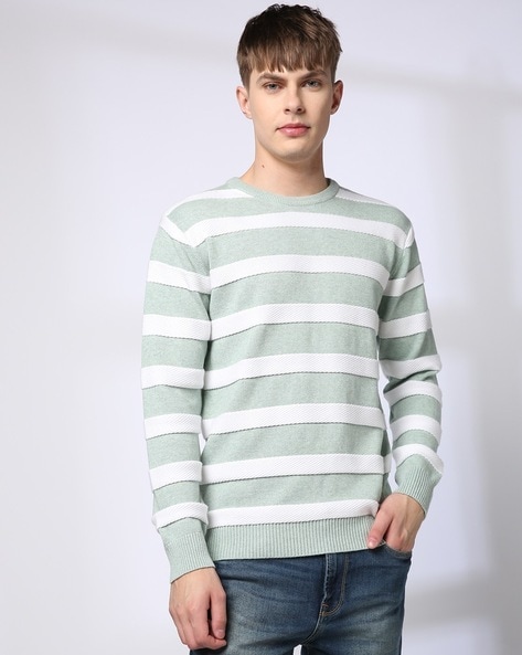 Men Striped Slim Fit Sweater