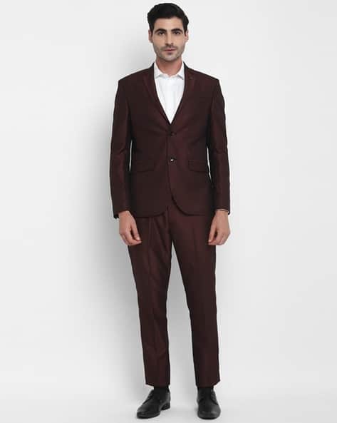 Men 2 Piece Suit Solid Suit