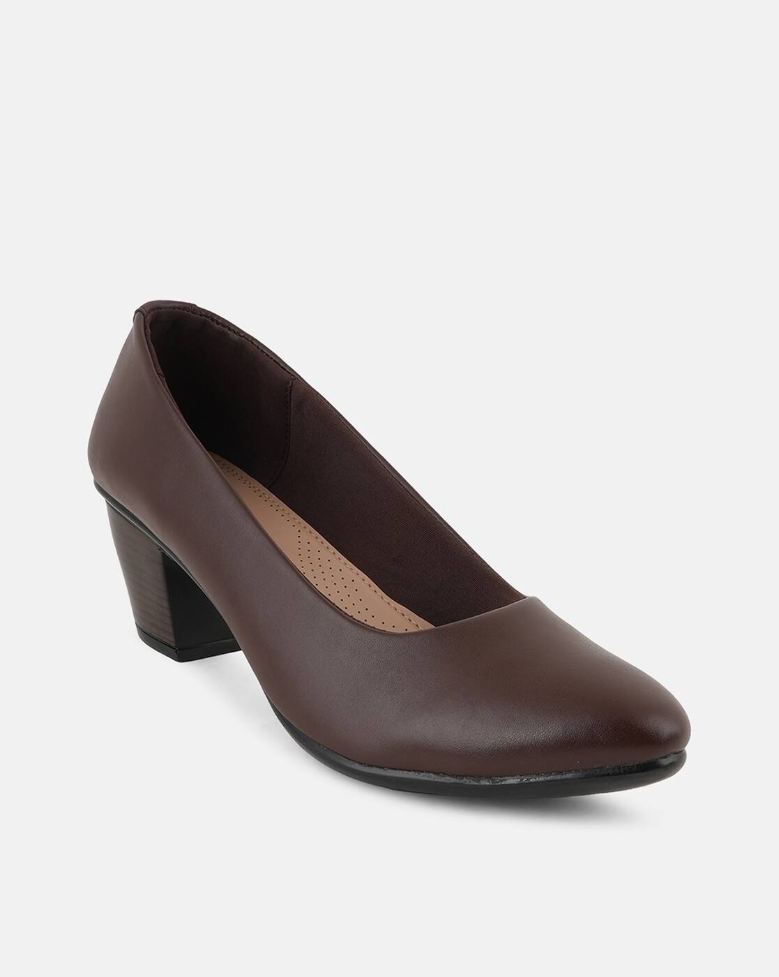 Women Round-Toe Block Heel Pumps