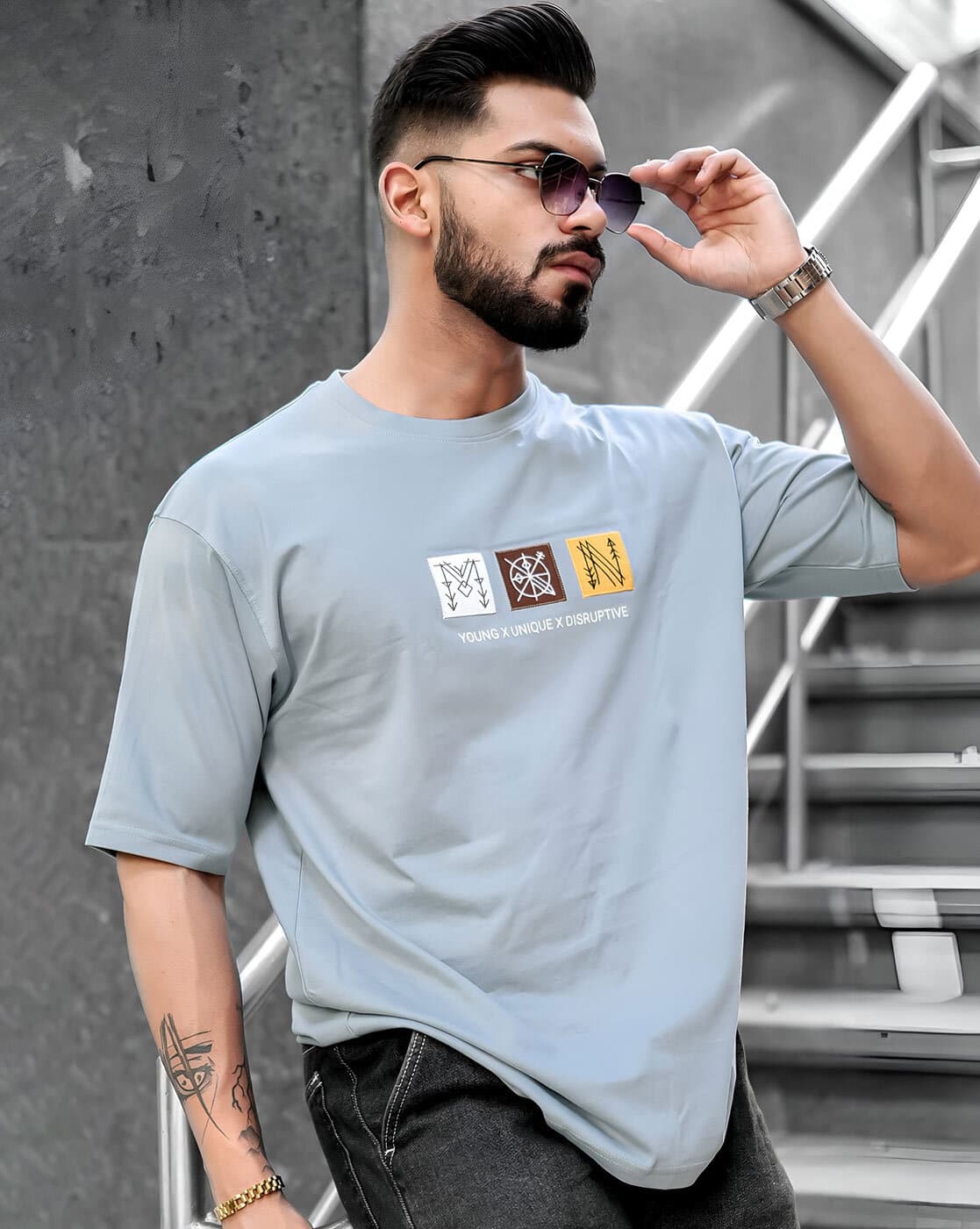 Buy MANIAC Graphic Print Oversized Crew- Online | Ajio.com