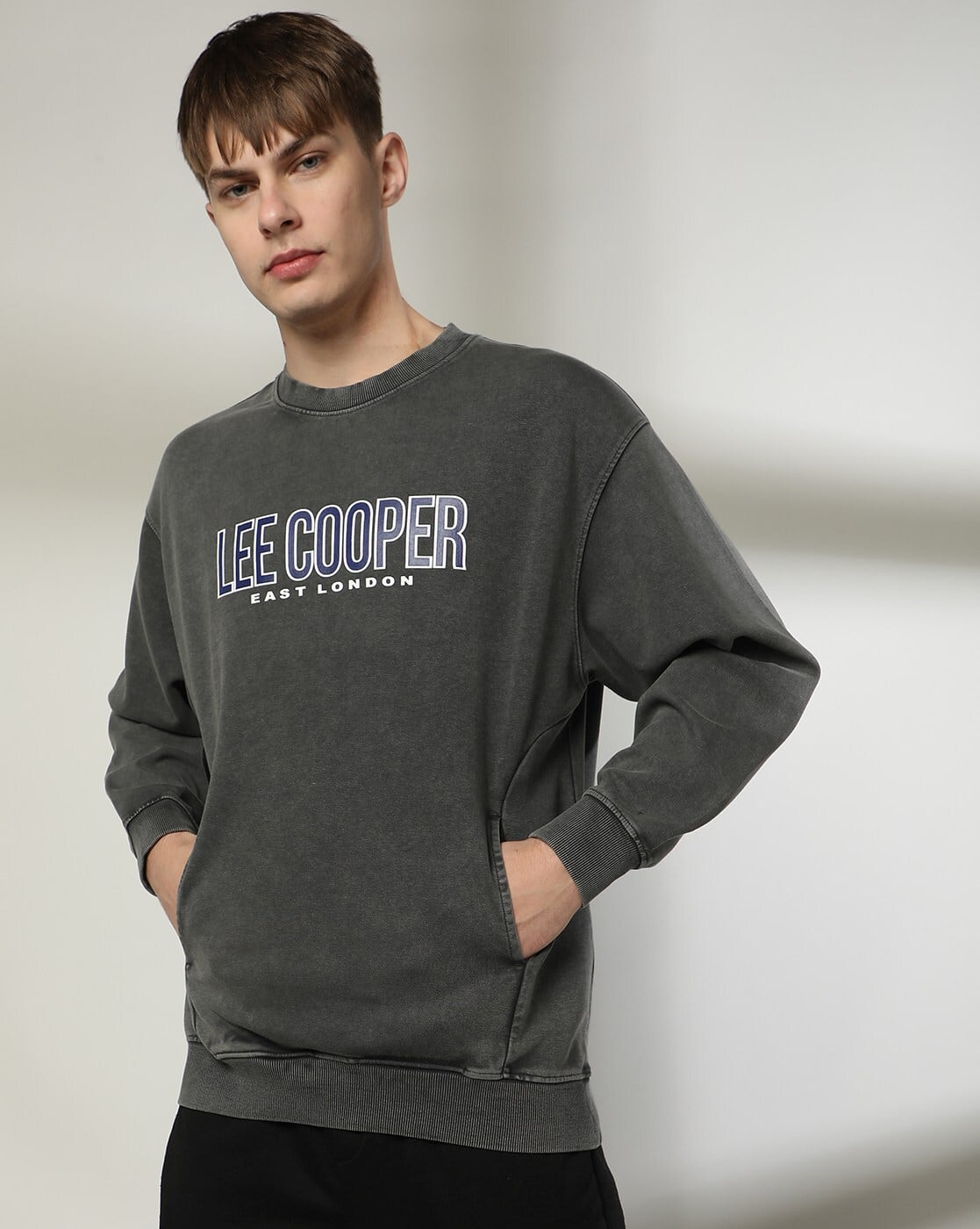Buy Grey Sweatshirt & Hoodies for Men by LEE COOPER Online | Ajio.com