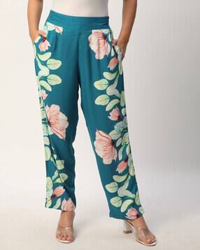 r&b Women Floral Print Relaxed Fit Pants with Insert Pockets-picture-39