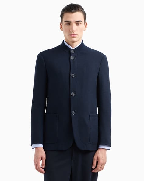 ジャケット・アウター Giorgio Armani Wool Jacket IT40 Buy GIORGIO ARMANI Single-Breasted Wool Regular Fit Jacket | Blue