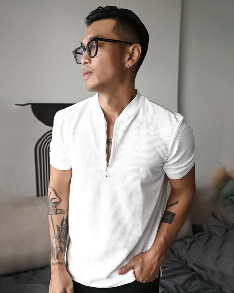 Men Slim Fit Henley T-Shirt