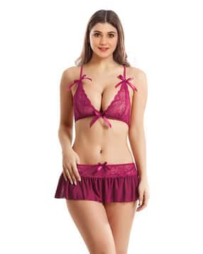 in-curve Lace Babydoll & Panty Set with Tie-Ups-picture-47