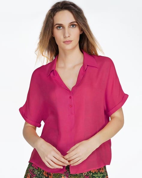 Buy Magenta Tops for Women by Shaye Online