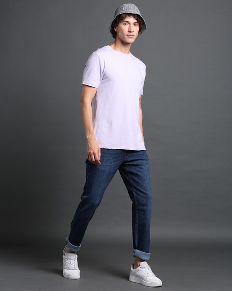 Men Lightly Washed Slim Tapered Fit Jeans