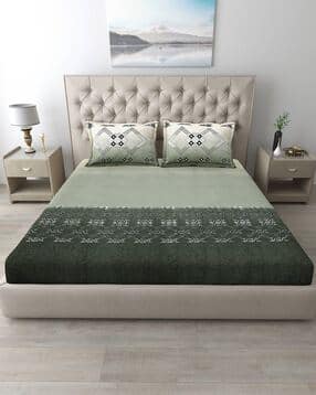 mafatlal 186 TC Geometric Print King-Size Bedsheet with Pillow Covers-picture-20