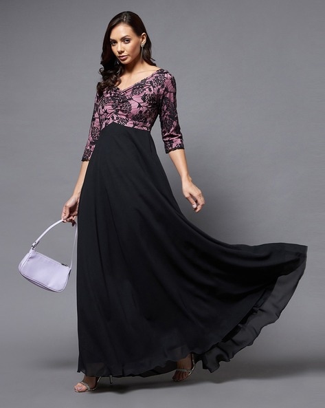 Buy Black And Lavender Dresses for Women by Miss Chase Online Ajio