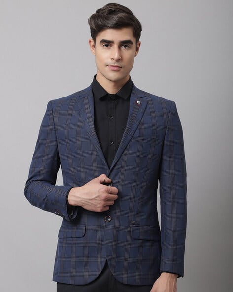 Checked Single-Breasted Blazer