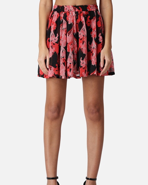 Cation Floral Print Flared Skirt