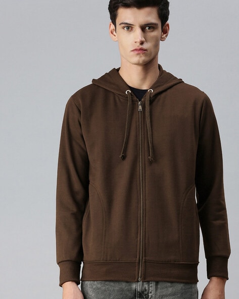 Mens brown hooded sweatshirt hotsell